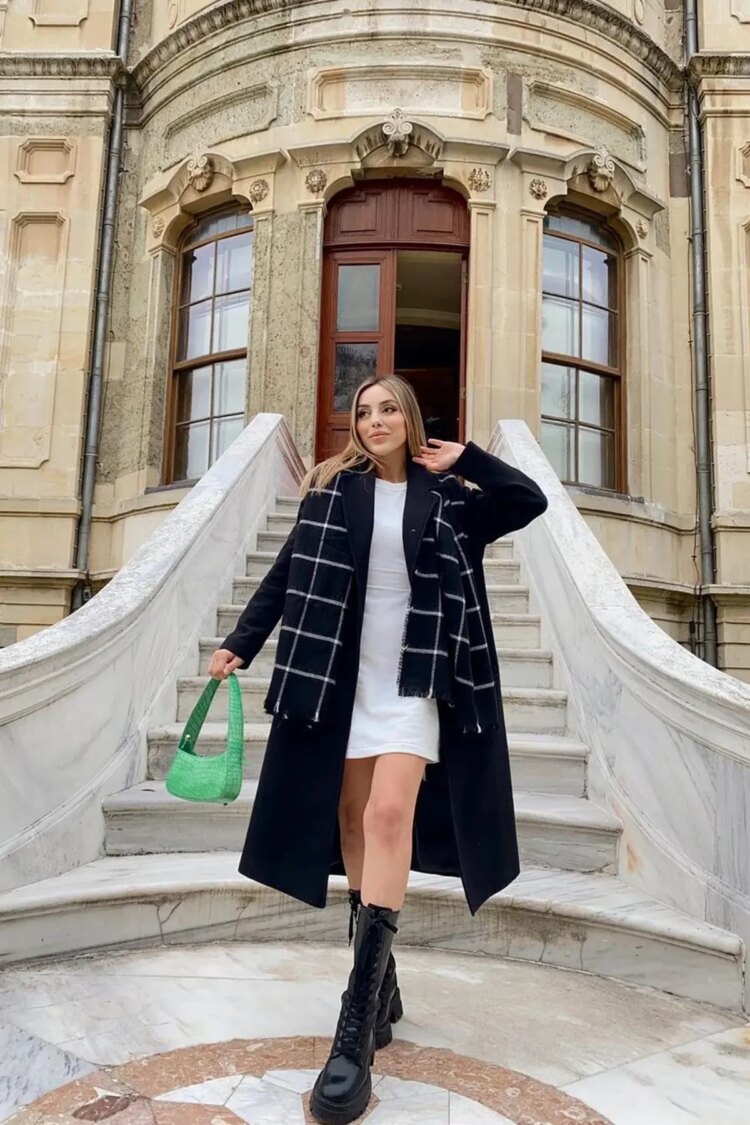 Elegant Single-Breasted Coat With Checkered Pattern - Brand: EYYO ATELIER - Women & Kids, Baby Clothes Wholesale - Globality Store
