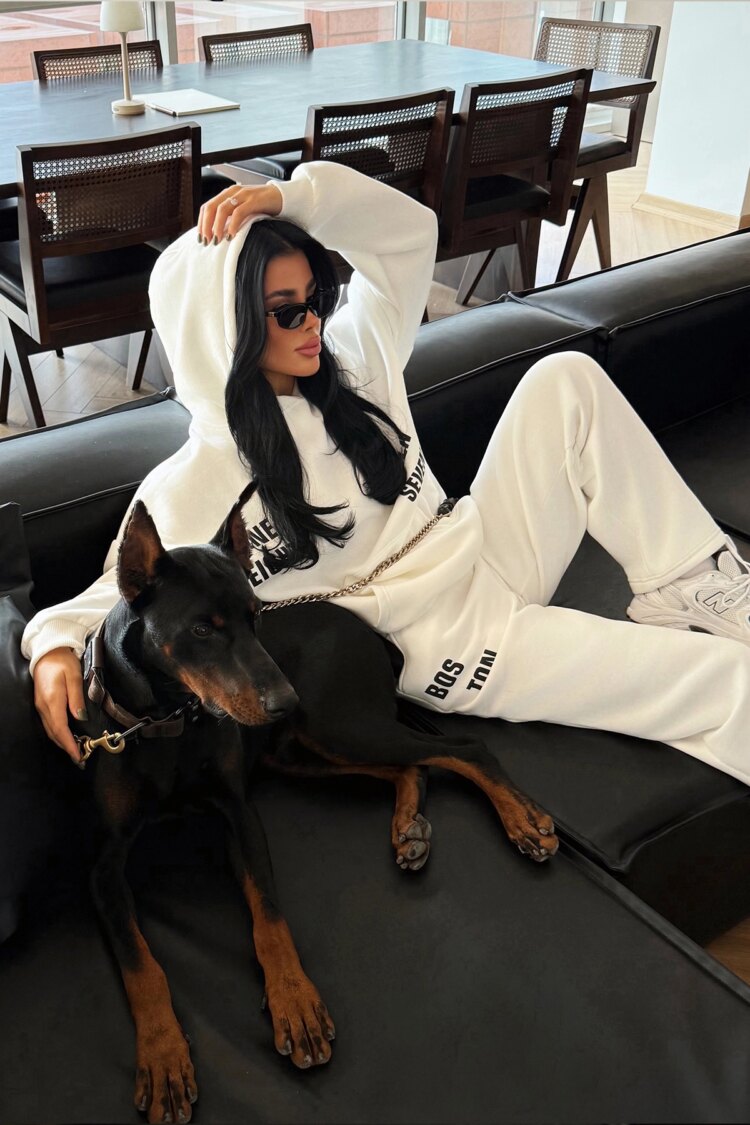 Oversized Casual Suit With Hooded Neck