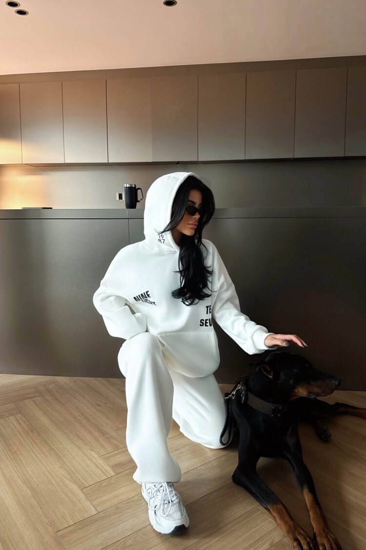 Oversized Casual Suit With Hooded Neck