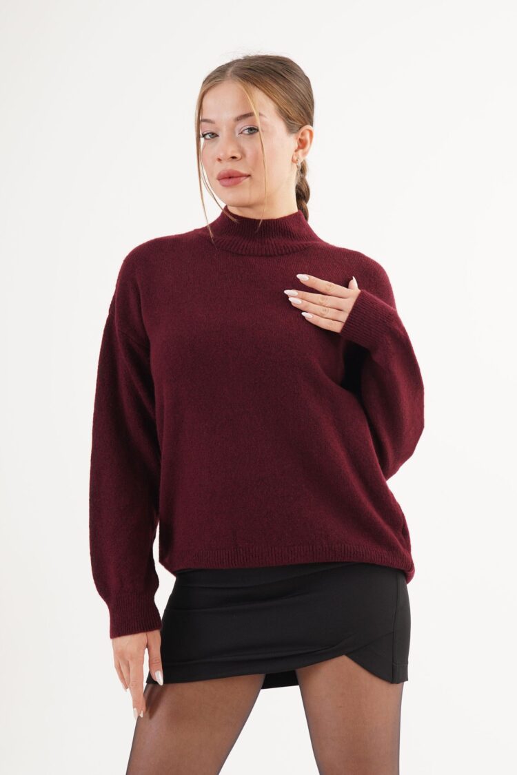 Sweater With High Neck And Oversized Fit