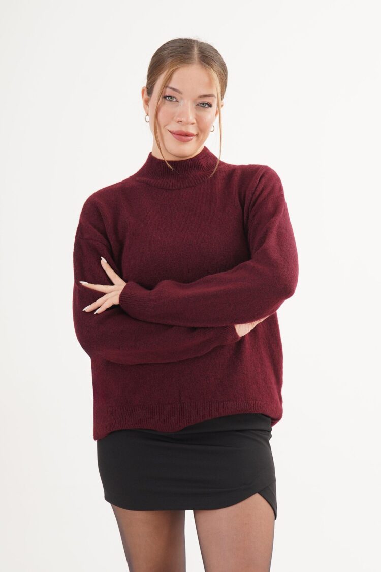 Sweater With High Neck And Oversized Fit