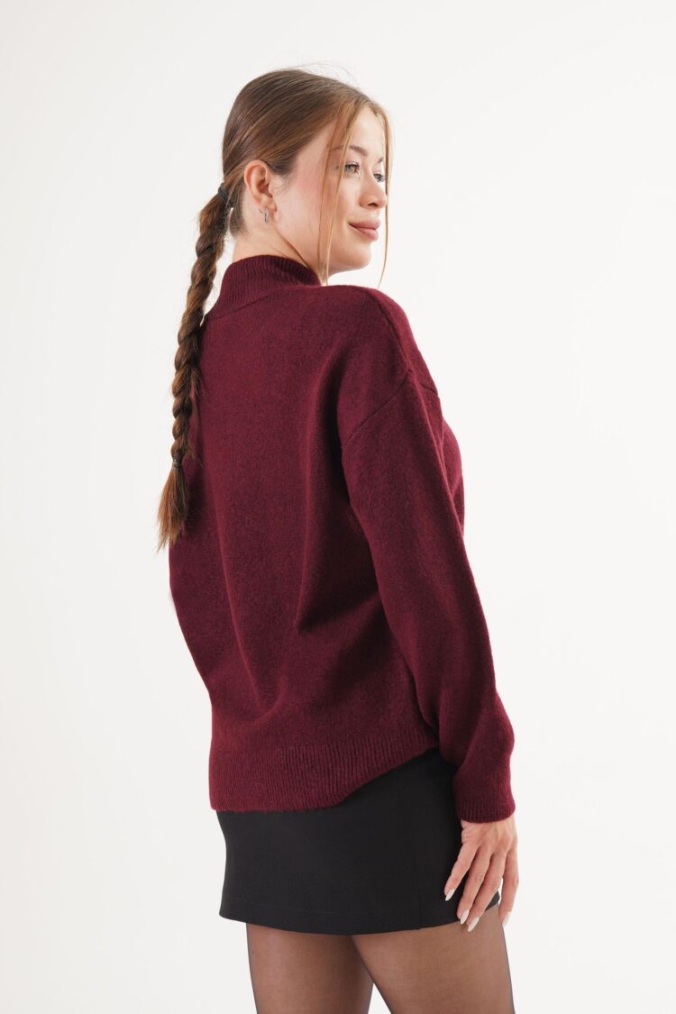 Sweater With High Neck And Oversized Fit