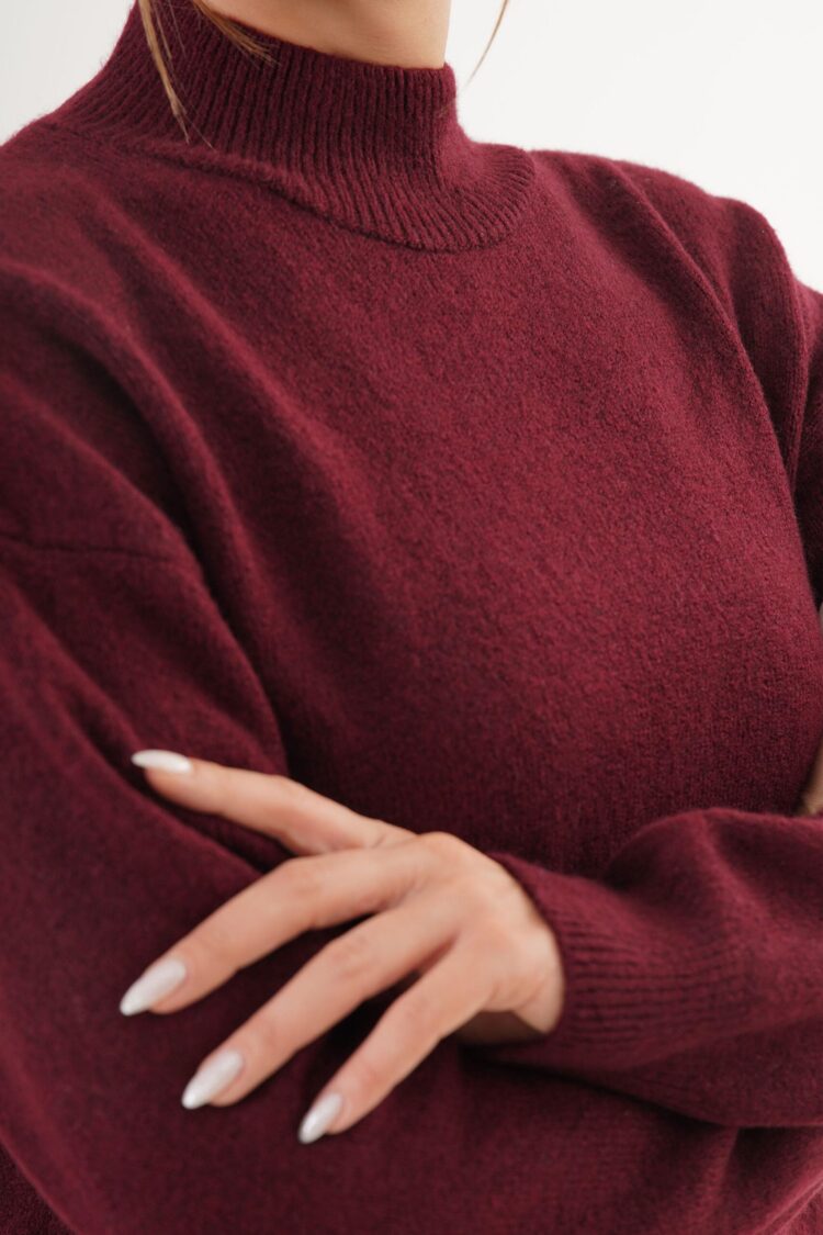 Sweater With High Neck And Oversized Fit