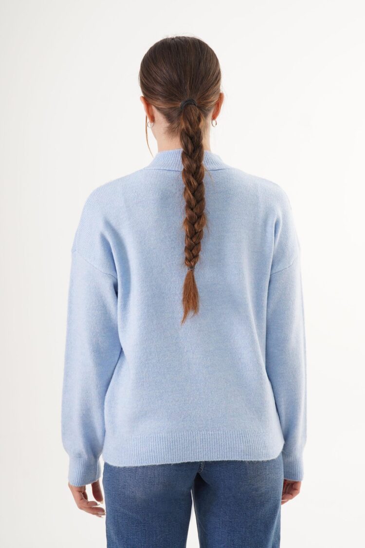 Sweater With High Neck And Long Sleeves