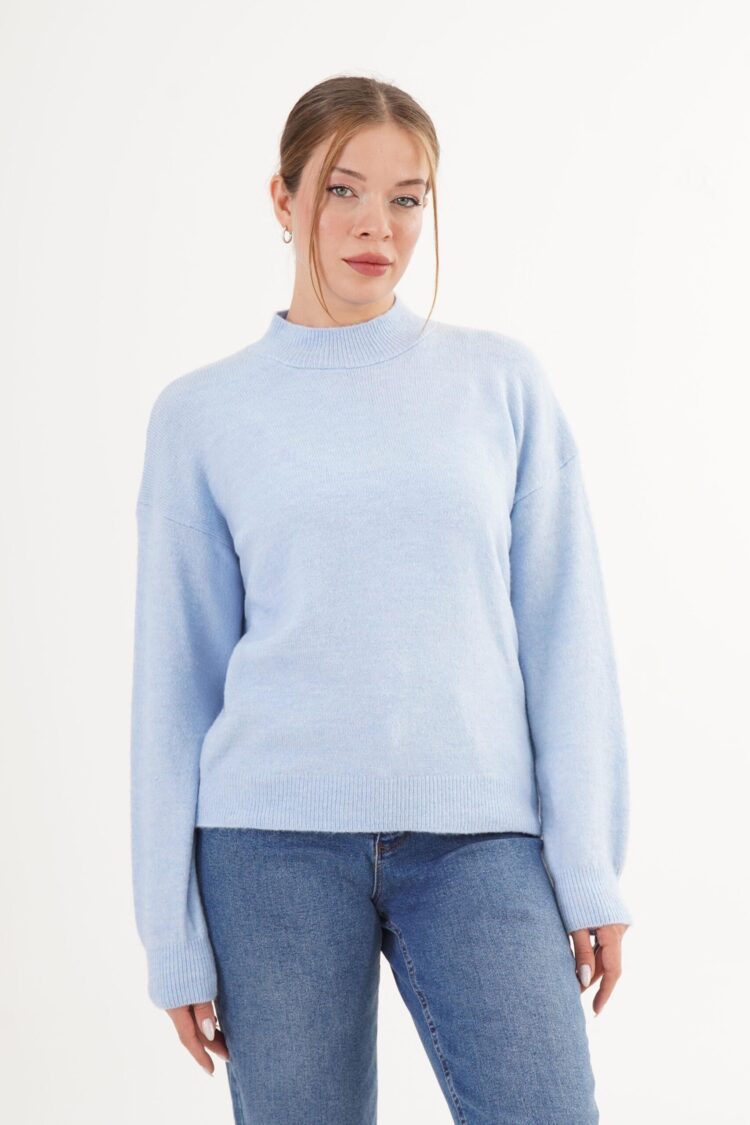 Sweater With High Neck And Long Sleeves