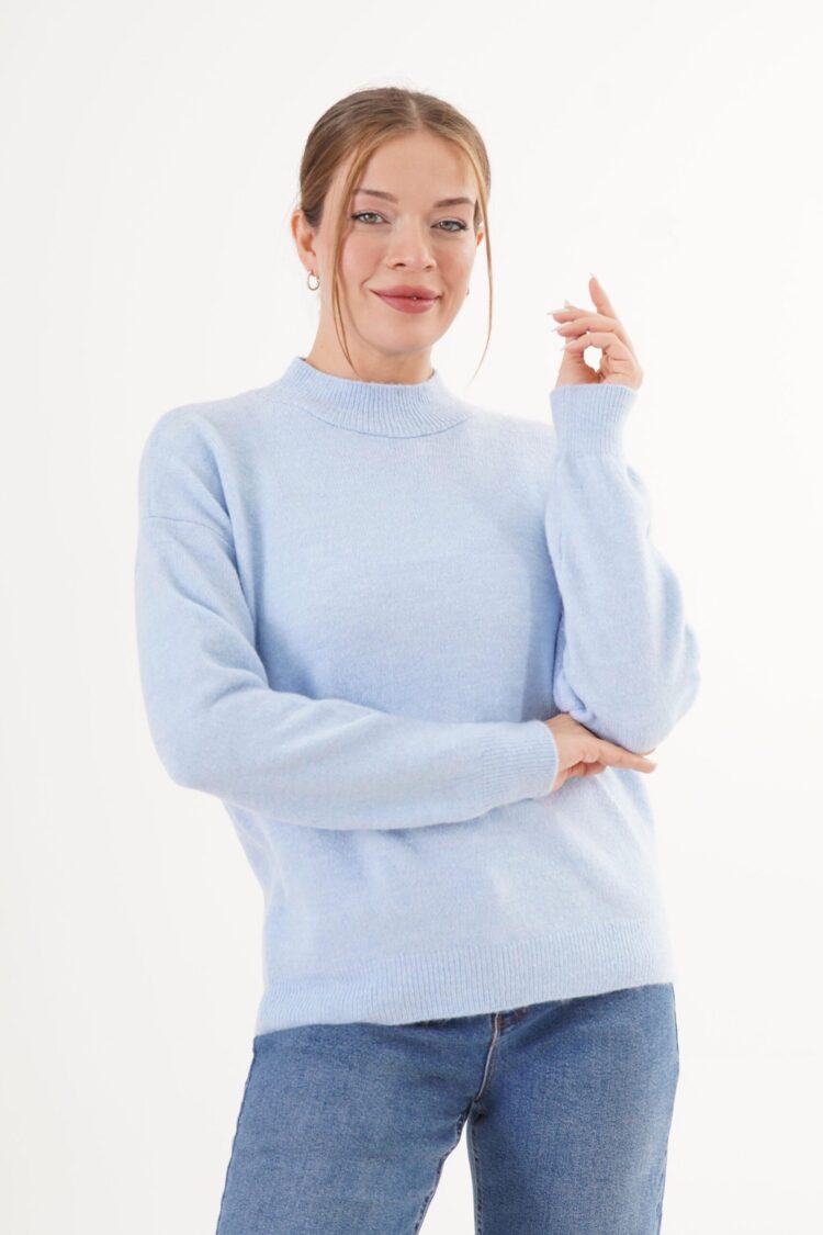 Sweater With High Neck And Long Sleeves