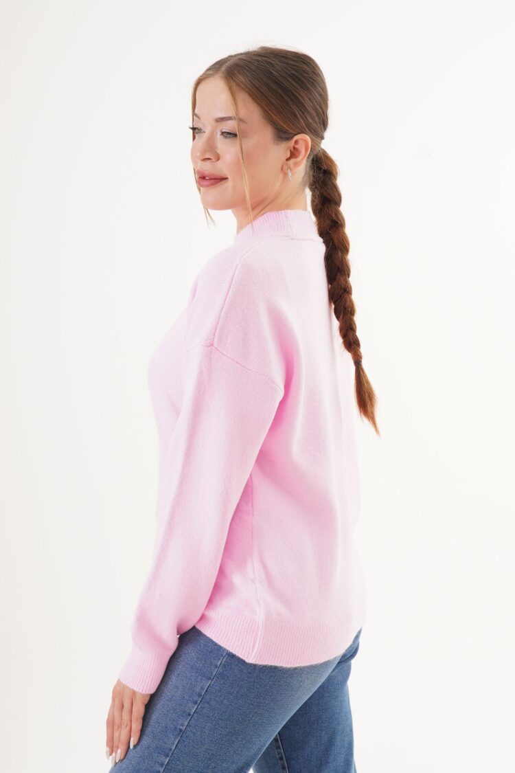 Oversized Fit Casual Sweater With High Neck