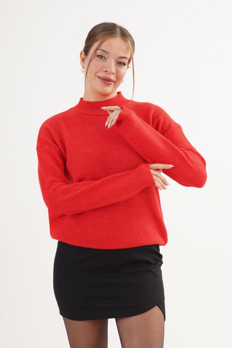 Oversized Fit Sweater With High Neck - Brand: Lustrin - Women & Kids, Baby Clothes Wholesale - Globality Store