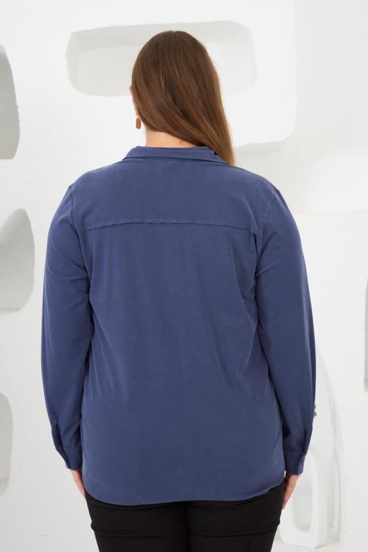 Navy Blue Plus Size Shirt