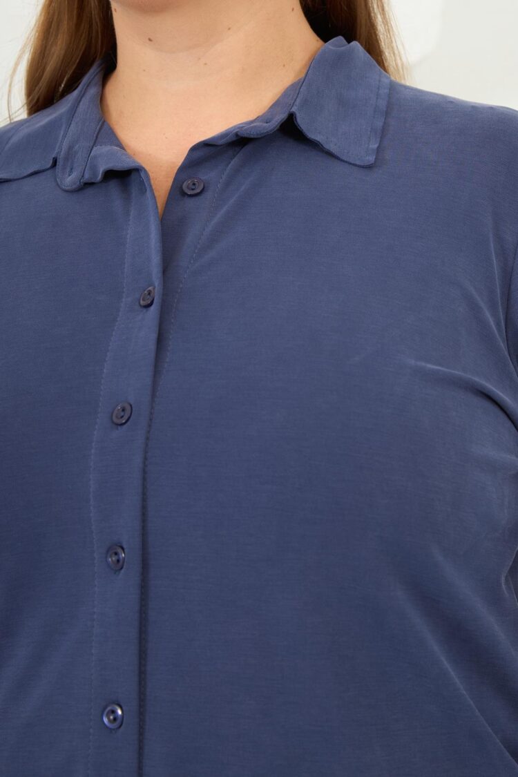 Navy Blue Plus Size Shirt