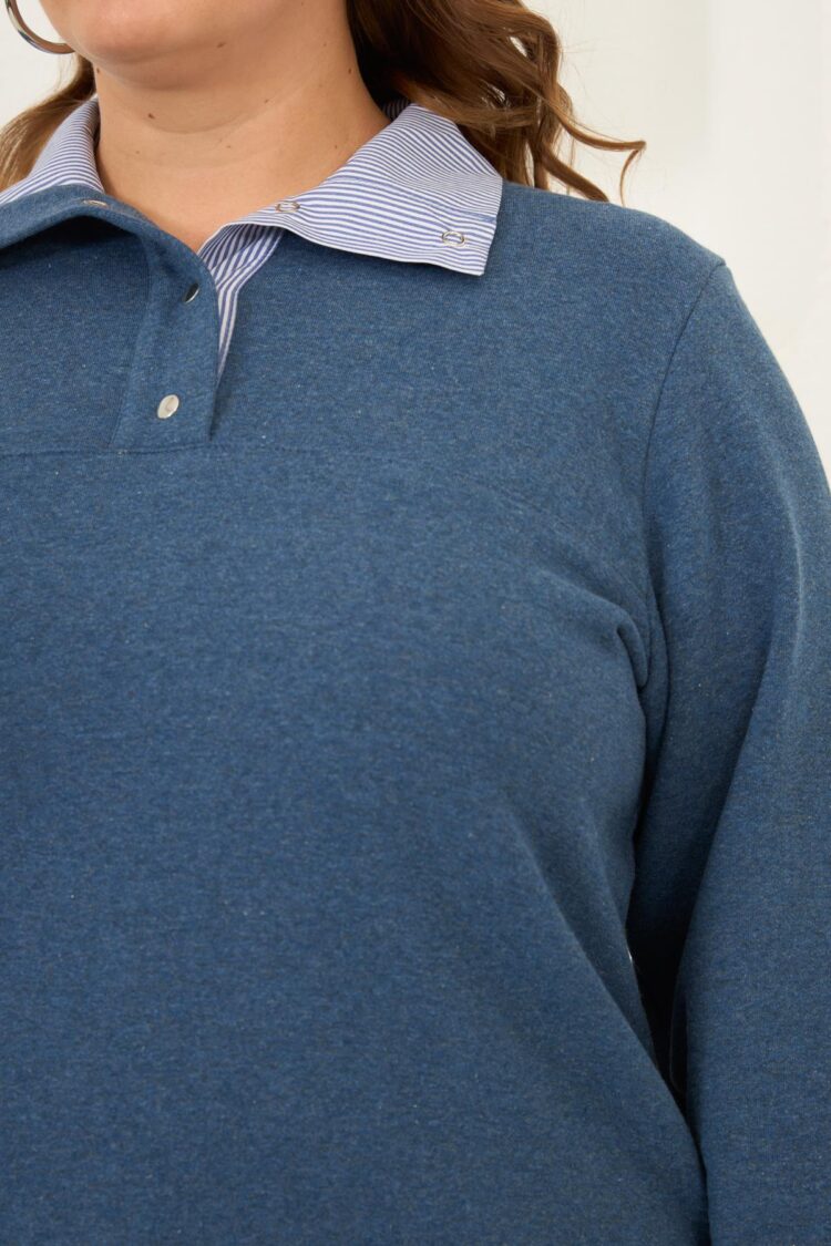Plus Size Sweat Blue With Shirt Look