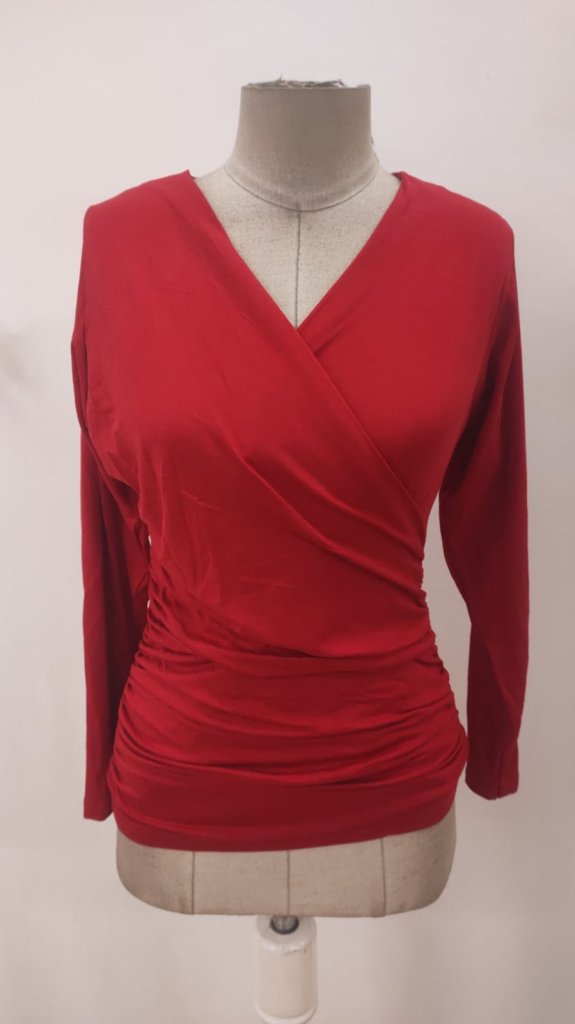 Blouse Slim Fit V-Neck Long Sleeve