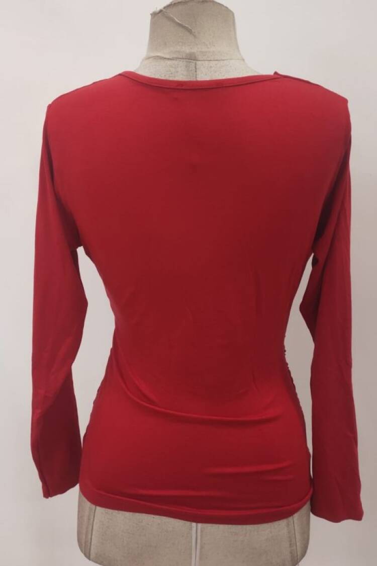 Blouse Slim Fit V-Neck Long Sleeve