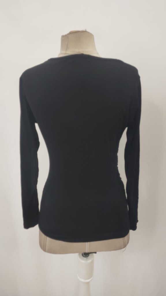 Slim Fit V-Neck Blouse With Straight Sleeves
