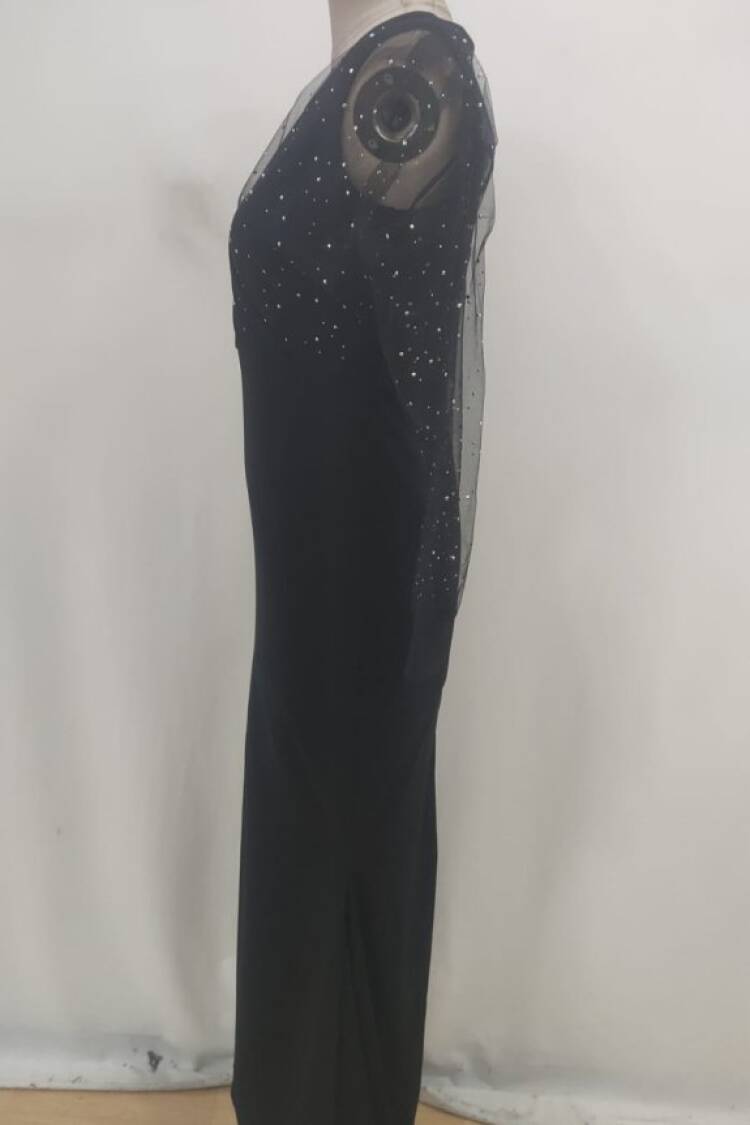 Black Elegant Fit And Flare Dress