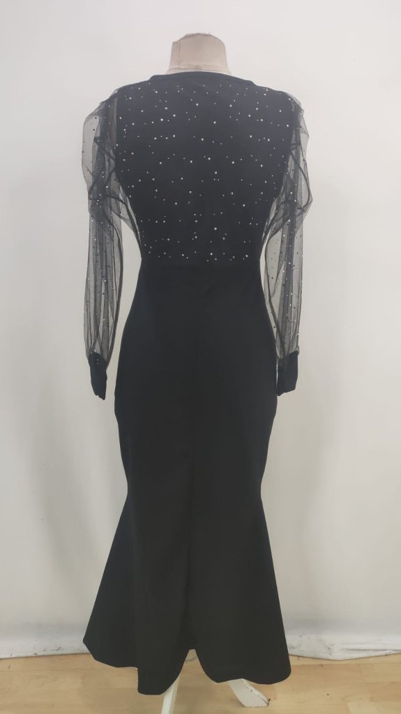 Black Elegant Fit And Flare Dress
