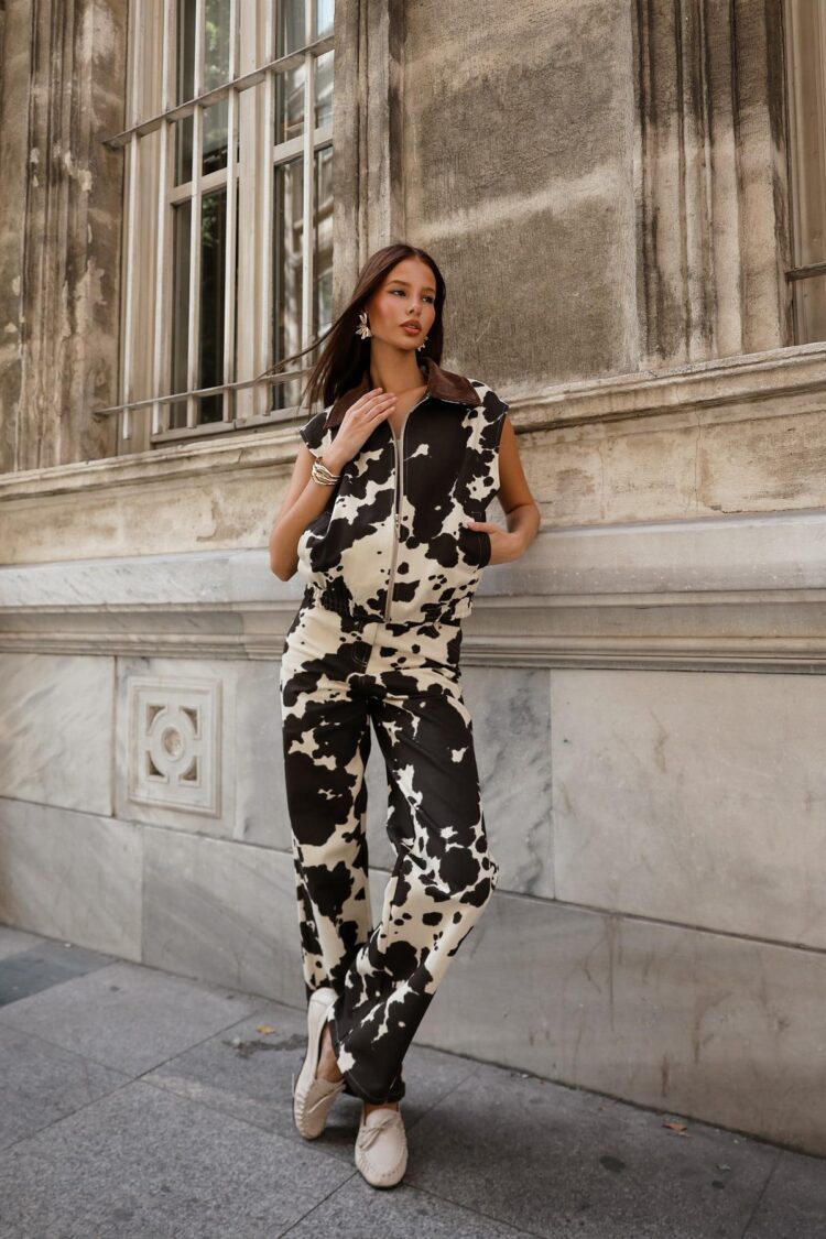 Black Animal Print Palazzo Set - Brand: Reyon - Women & Kids, Baby Clothes Wholesale - Globality Store
