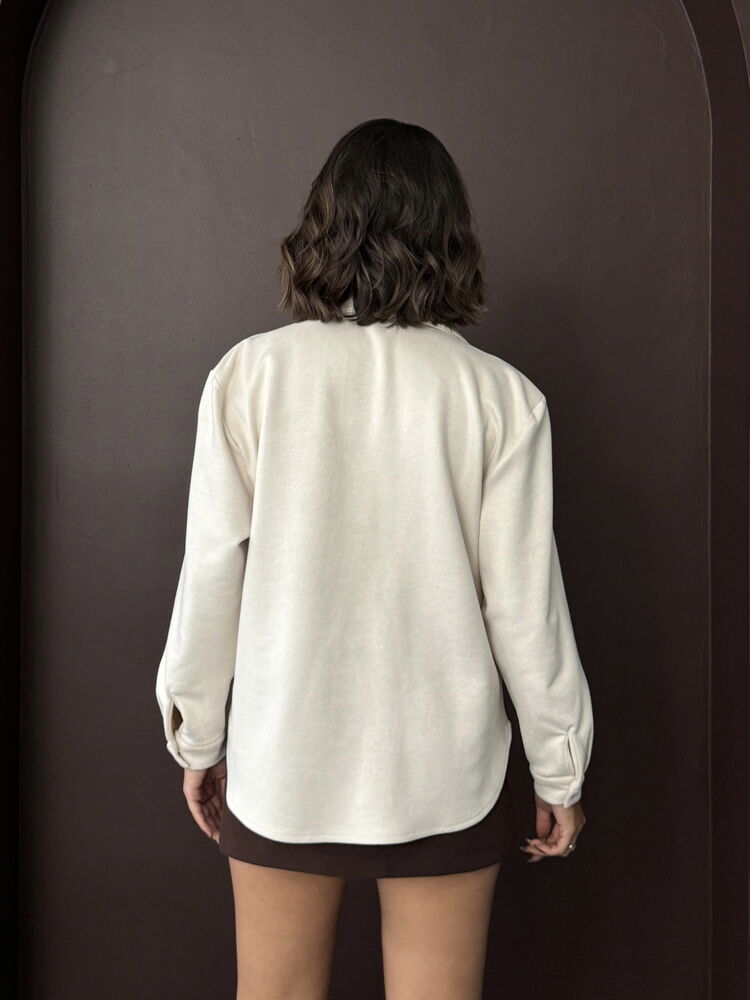 Beige Vintage Buttoned Floral Shirt