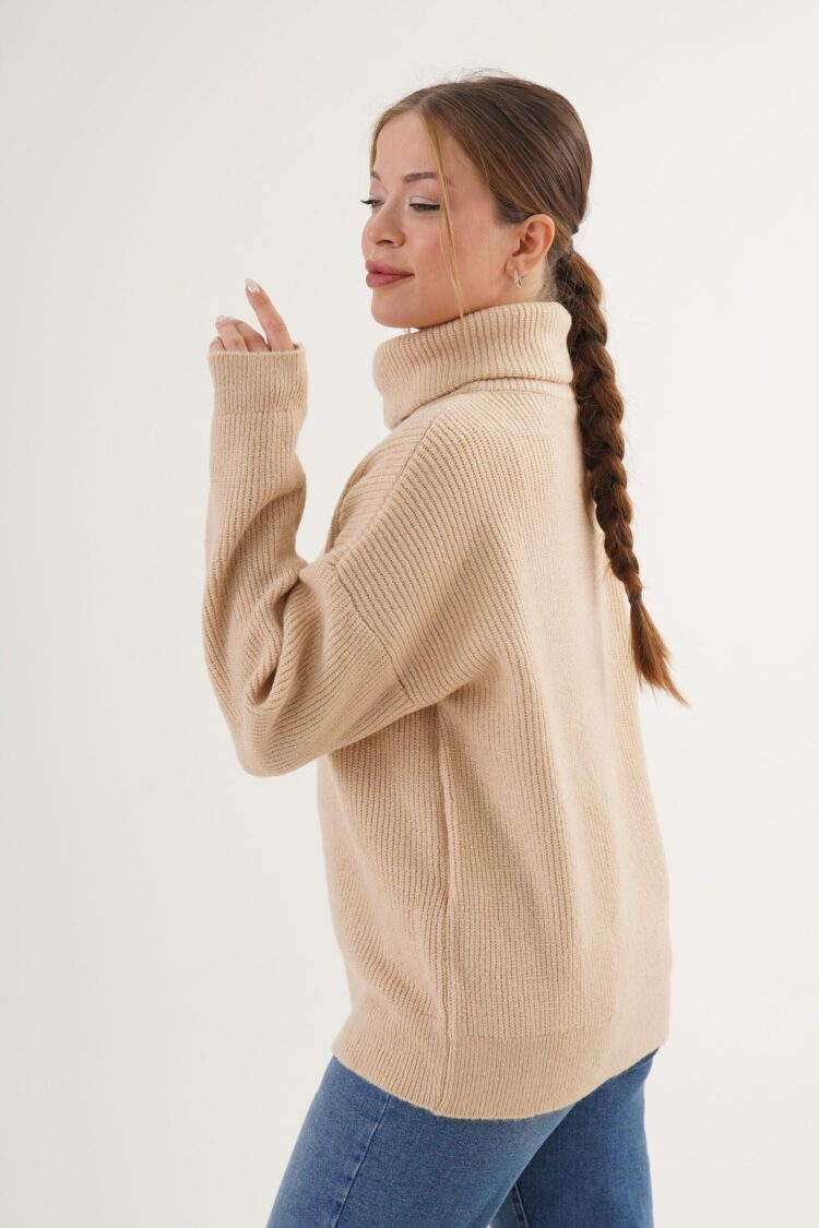 Thessaloniki KnittedWholesale Sweater With Zipper Collar