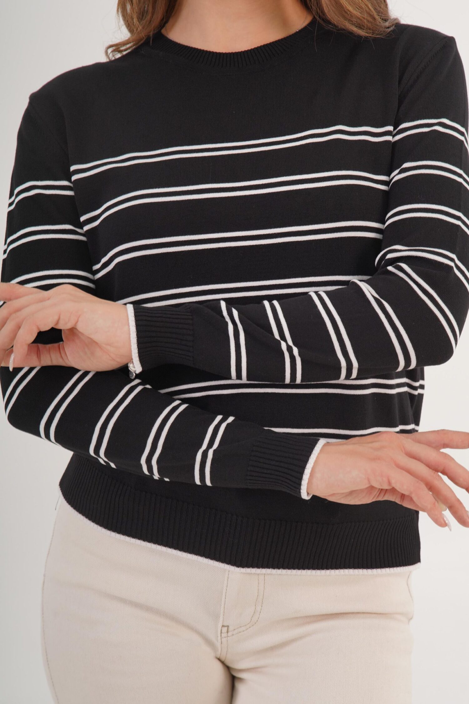 Striped Casual Sweater - Brand: Lustrin - Women & Kids, Baby Clothes Wholesale - Globality Store