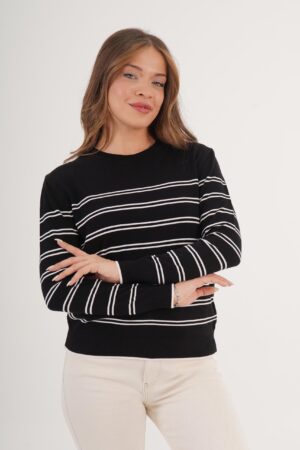 Striped Casual Sweater - Brand: Lustrin - Women & Kids, Baby Clothes Wholesale - Globality Store