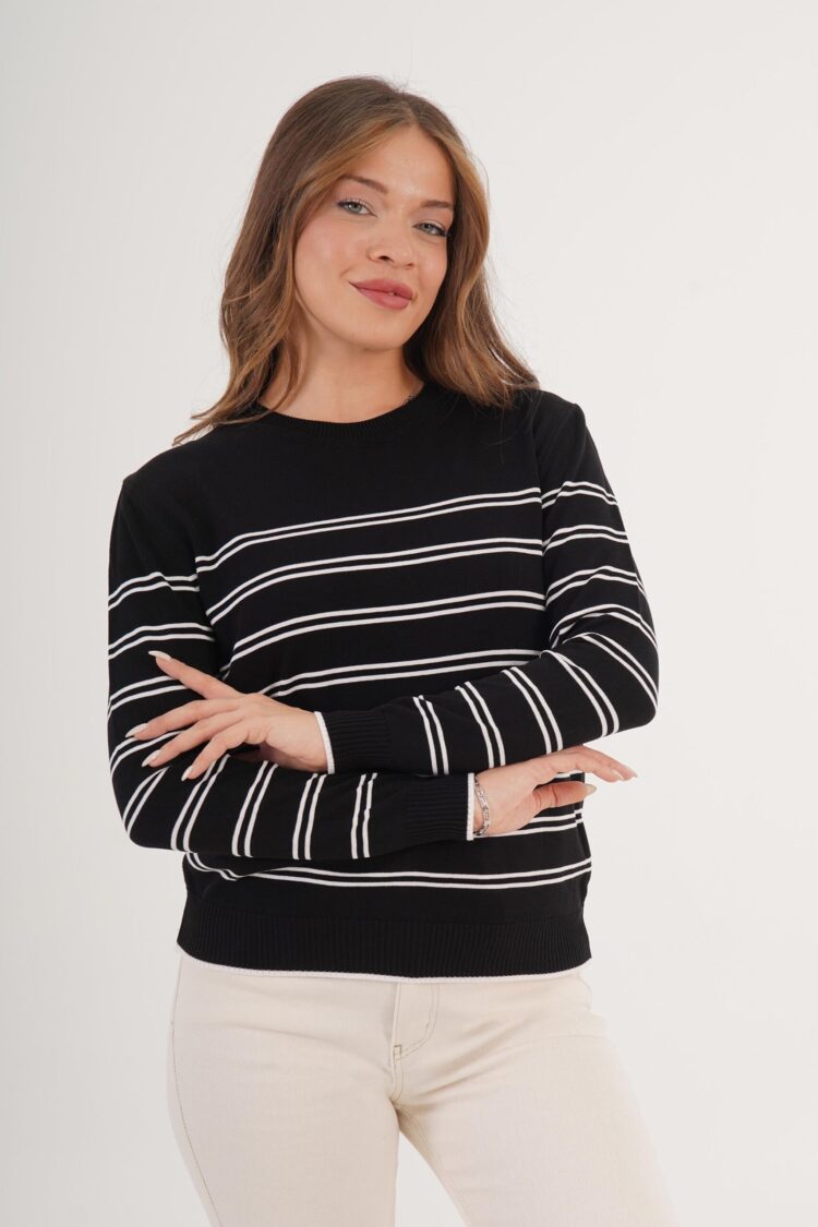Striped Casual Sweater - Brand: Lustrin - Women & Kids, Baby Clothes Wholesale - Globality Store