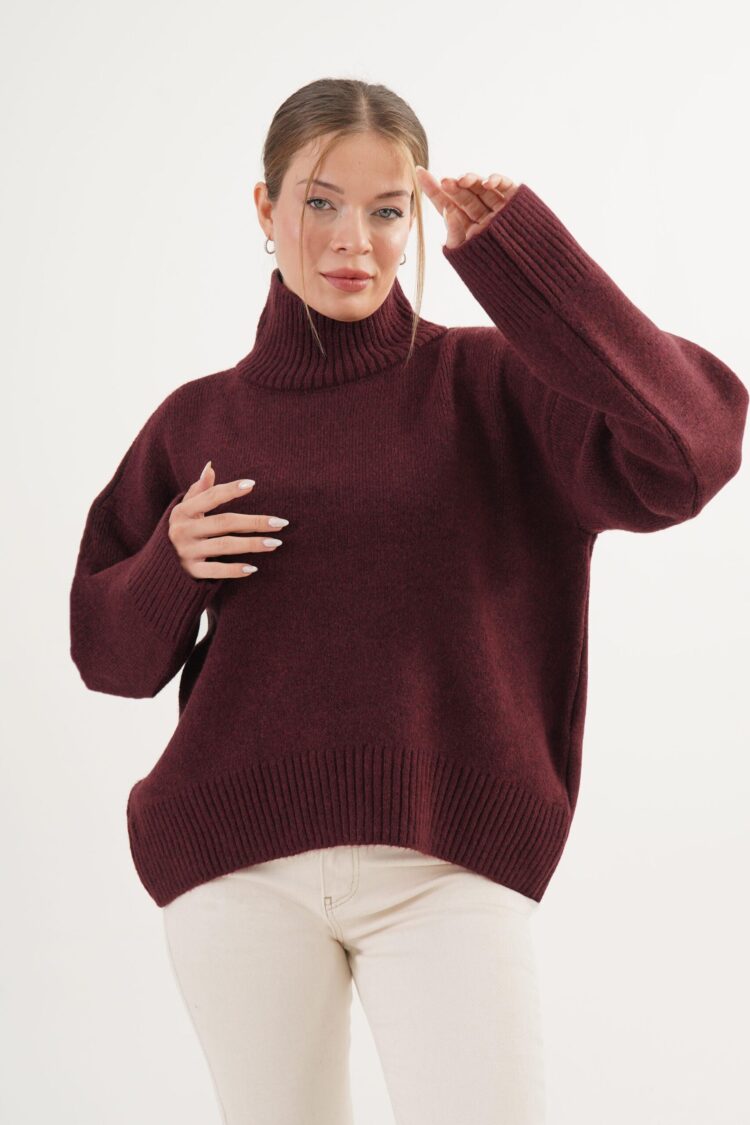 Sweater With Turtle Neck And Oversized Fit