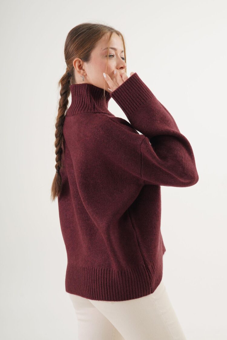 Sweater With Turtle Neck And Oversized Fit