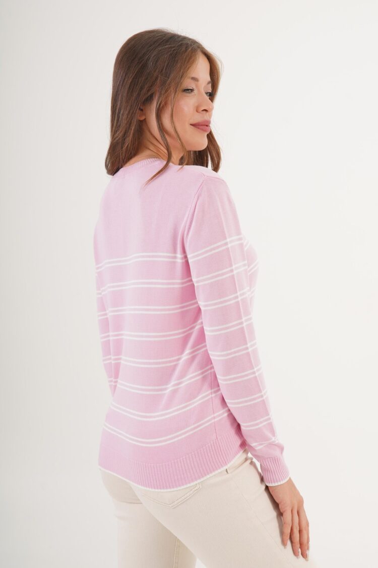Casual Preppy Striped Sweater