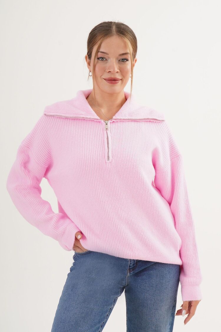 Oversized Fit Casual Sweater With Shawl Collar