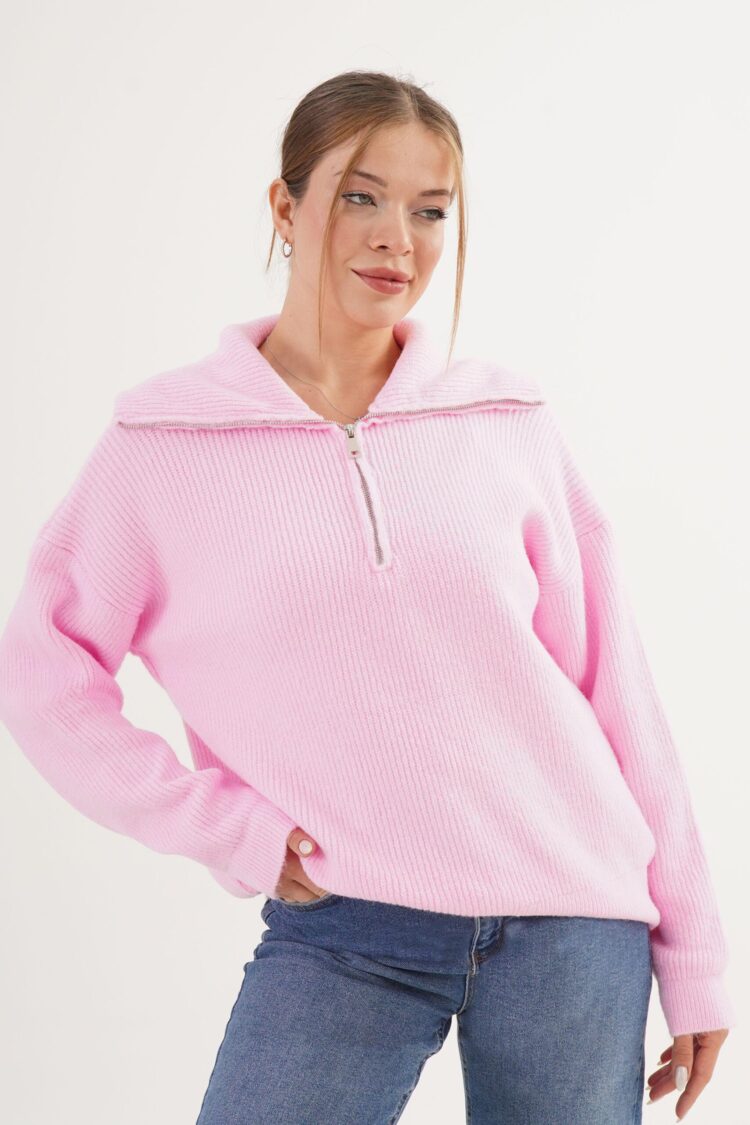 Oversized Fit Casual Sweater With Shawl Collar