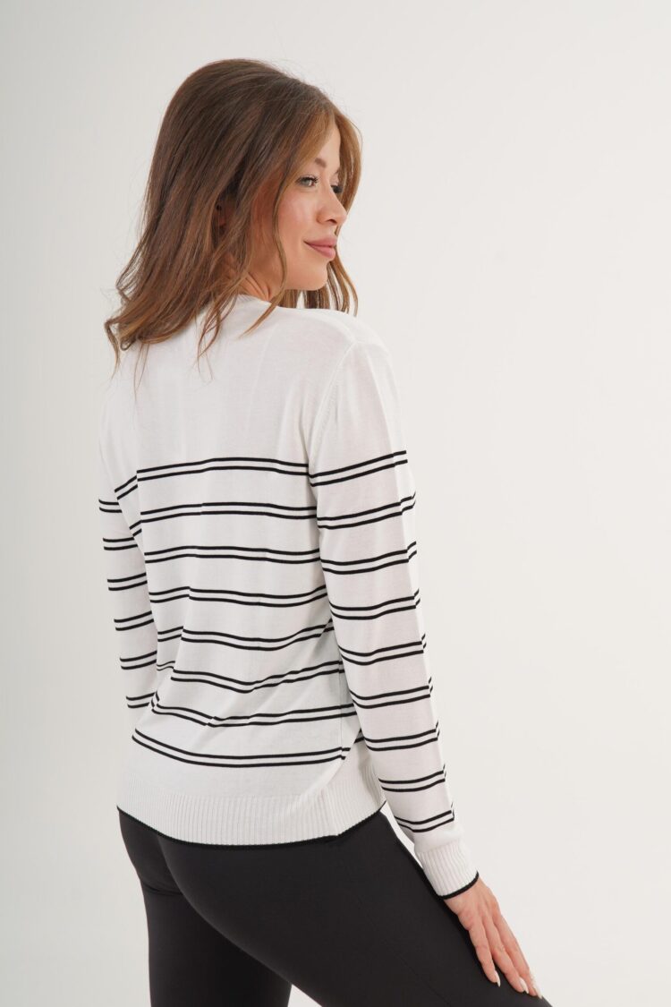 Striped Crew Neck Casual Sweater