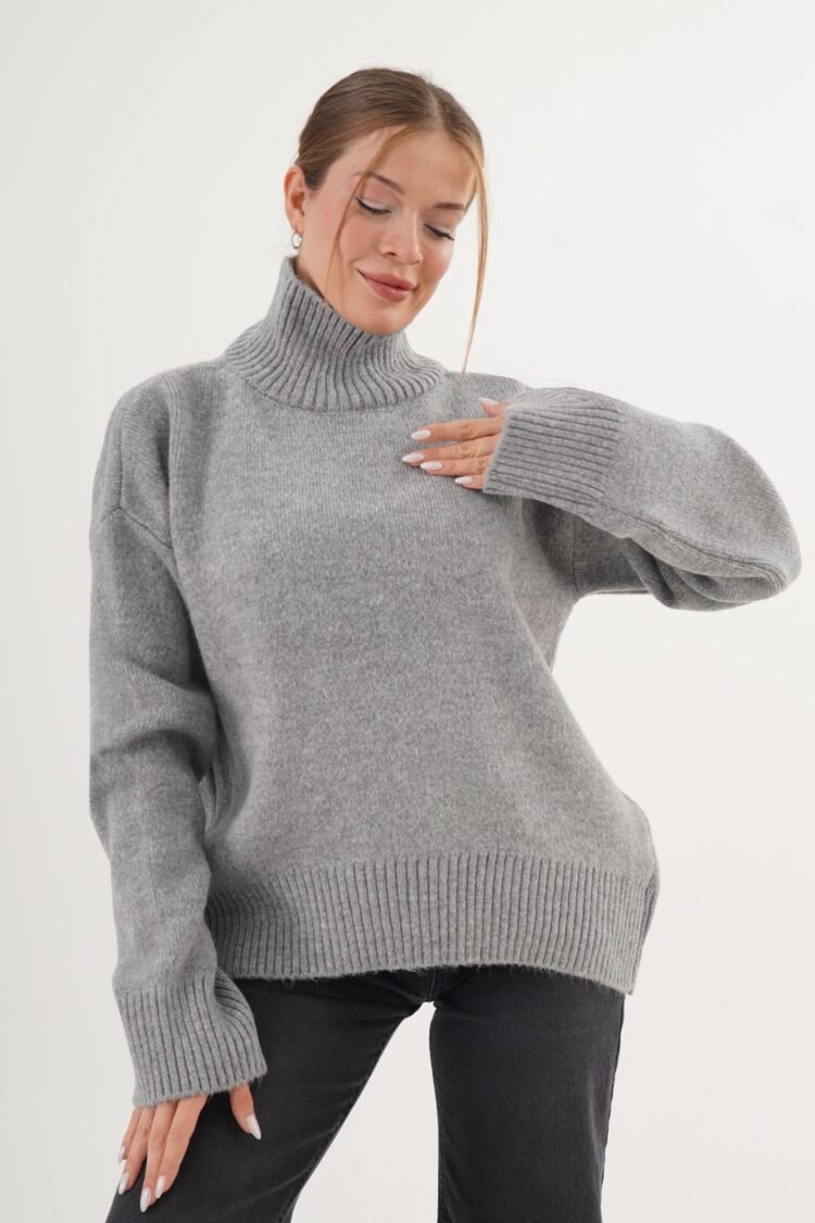 Casual Sweater With Turtle Neck