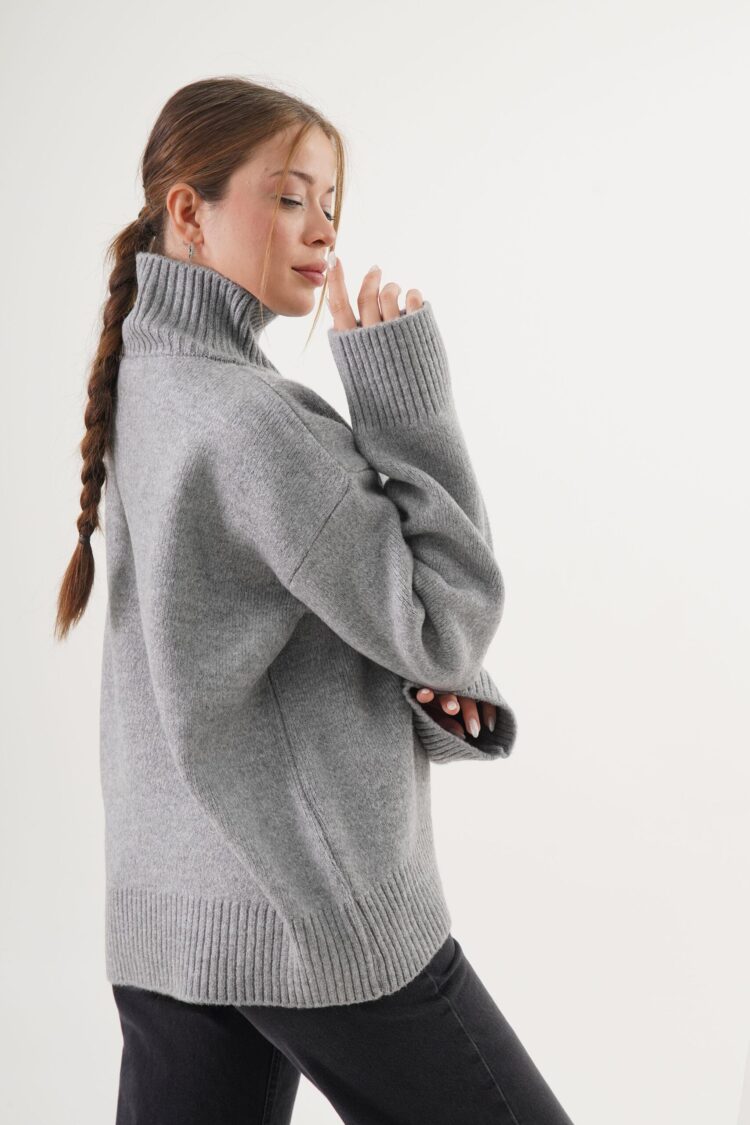 Casual Sweater With Turtle Neck