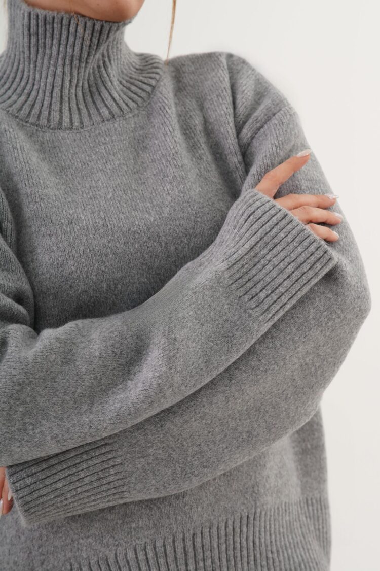 Casual Sweater With Turtle Neck