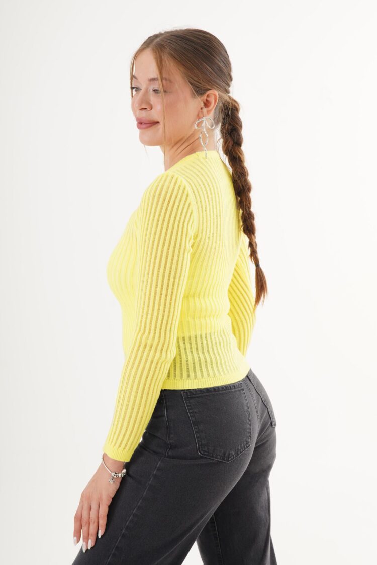 Striped Fitted Bodysuit With Long Sleeves