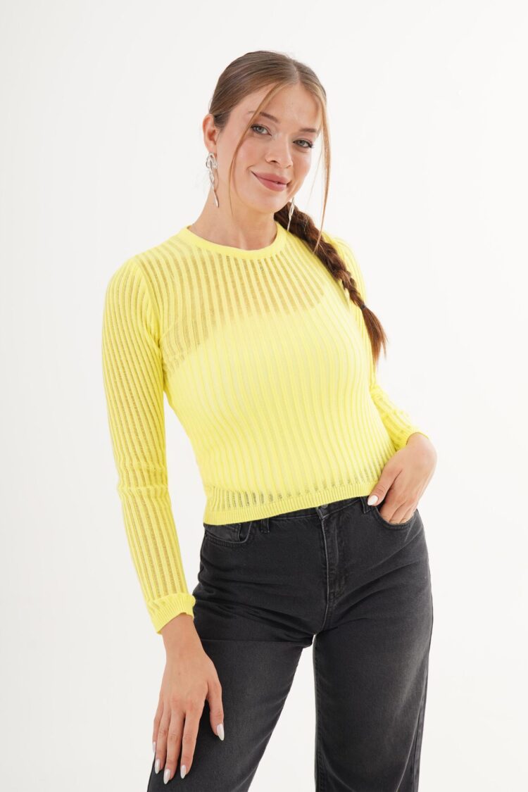 Striped Fitted Bodysuit With Long Sleeves