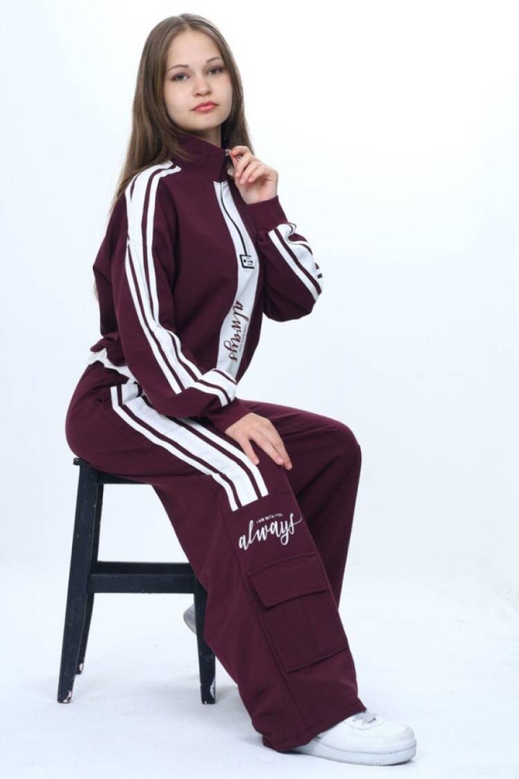Girls' Suits - B1 - Always Baskılı Kız Takım - Brand: VIZVIZ - Women & Kids, Baby Clothes Wholesale - Globality Store