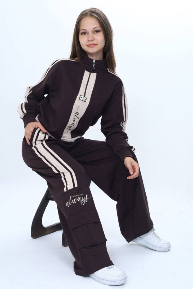 Girls' Suits - B1 - Always Baskılı Kız Takım - Brand: VIZVIZ - Women & Kids, Baby Clothes Wholesale - Globality Store