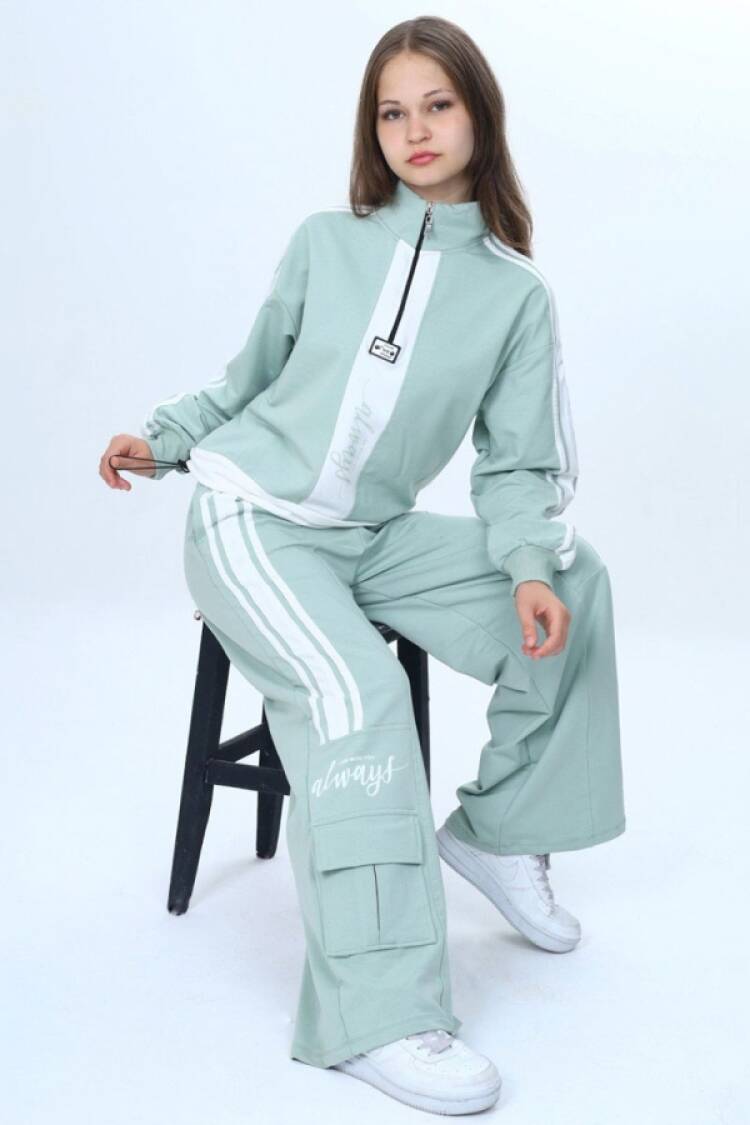 Girls' Suits - B1 - Always Baskılı Kız Takım - Brand: VIZVIZ - Women & Kids, Baby Clothes Wholesale - Globality Store