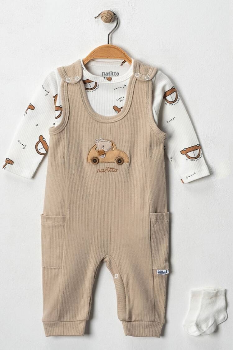 Baby Rompers and Overalls - B1 - Araba Desenli Erkek Tulum - Brand: NAFİTTO - Women & Kids, Baby Clothes Wholesale - Globality Store
