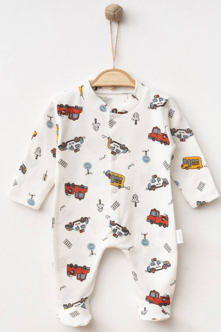Baby Rompers and Overalls - B1 - Araba Desenli Raporlu Patikli Erkek Bebe Tulum - Brand: NAYINOM - Women & Kids, Baby Clothes Wholesale - Globality Store
