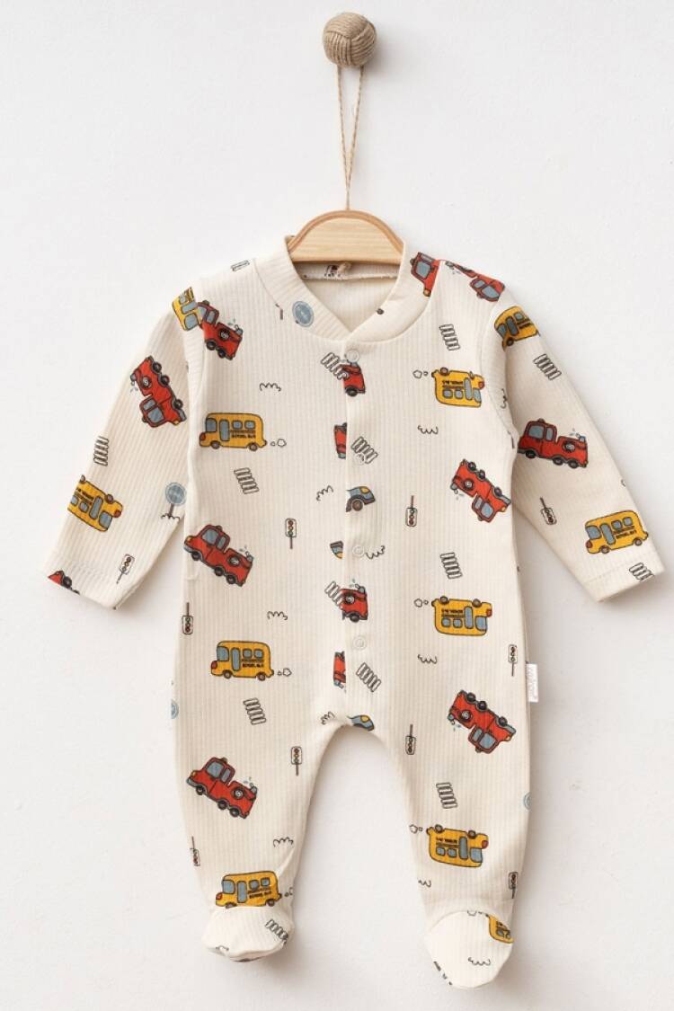 Baby Rompers and Overalls - B1 - Araba Desenli Raporlu Patikli Erkek Bebe Tulum - Brand: NAYINOM - Women & Kids, Baby Clothes Wholesale - Globality Store