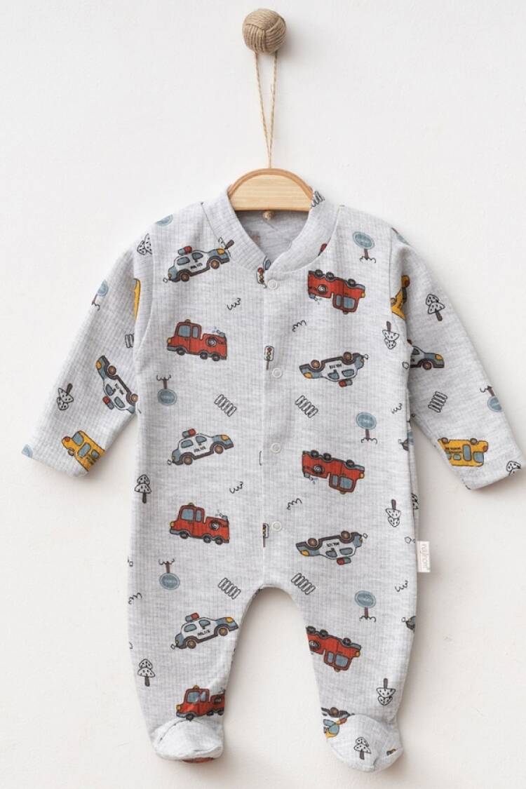 Baby Rompers and Overalls - B1 - Araba Desenli Raporlu Patikli Erkek Bebe Tulum - Brand: NAYINOM - Women & Kids, Baby Clothes Wholesale - Globality Store