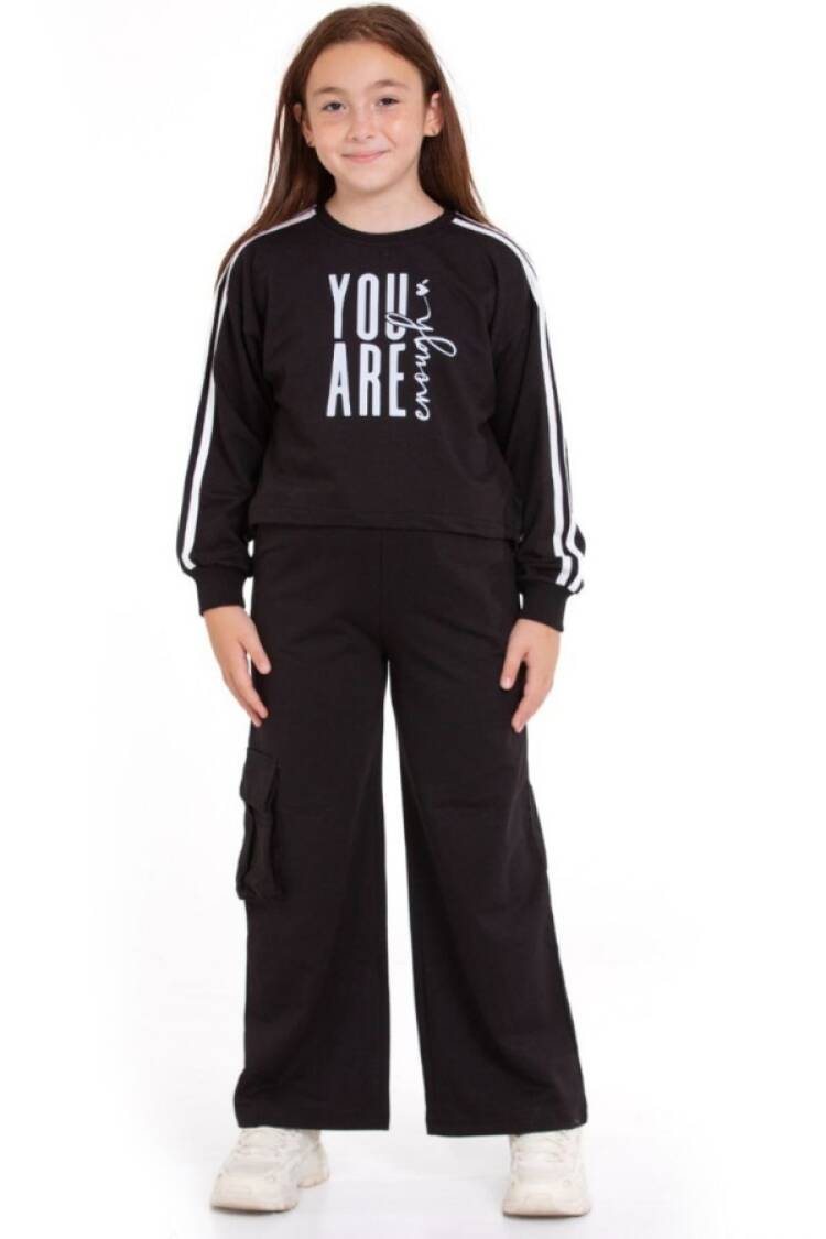 Girls' Suits - B1 - Are Baskılı Kargo Cepli Kız Takım - Brand: ÖZ BEBE - Women & Kids, Baby Clothes Wholesale - Globality Store