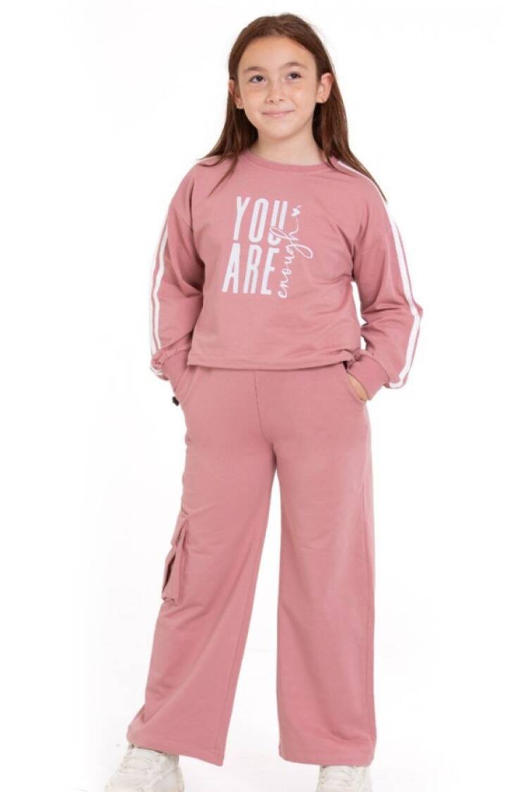 Girls' Suits - B1 - Are Baskılı Kargo Cepli Kız Takım - Brand: ÖZ BEBE - Women & Kids, Baby Clothes Wholesale - Globality Store
