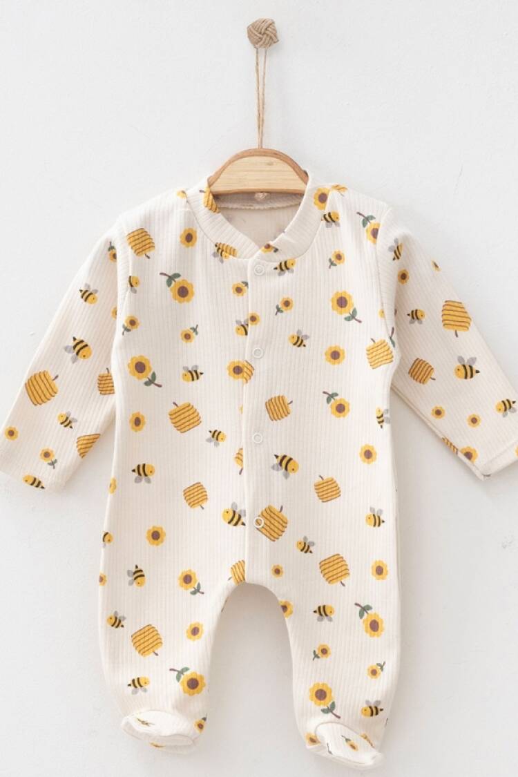 Baby Rompers and Overalls - B1 - Arı Desenli Patikli Kız Tulum - Brand: NAYINOM - Women & Kids, Baby Clothes Wholesale - Globality Store