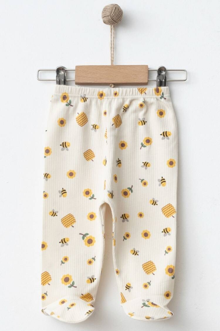 Baby Rompers and Overalls - B1 - Arı Desenli Raporlu Patikli Kız Bebe Tek Alt - Brand: NAYINOM - Women & Kids, Baby Clothes Wholesale - Globality Store