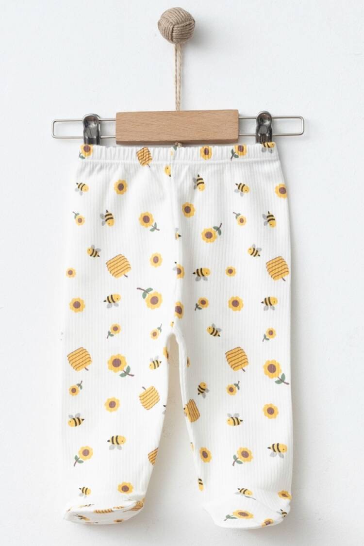 Baby Rompers and Overalls - B1 - Arı Desenli Raporlu Patikli Kız Bebe Tek Alt - Brand: NAYINOM - Women & Kids, Baby Clothes Wholesale - Globality Store