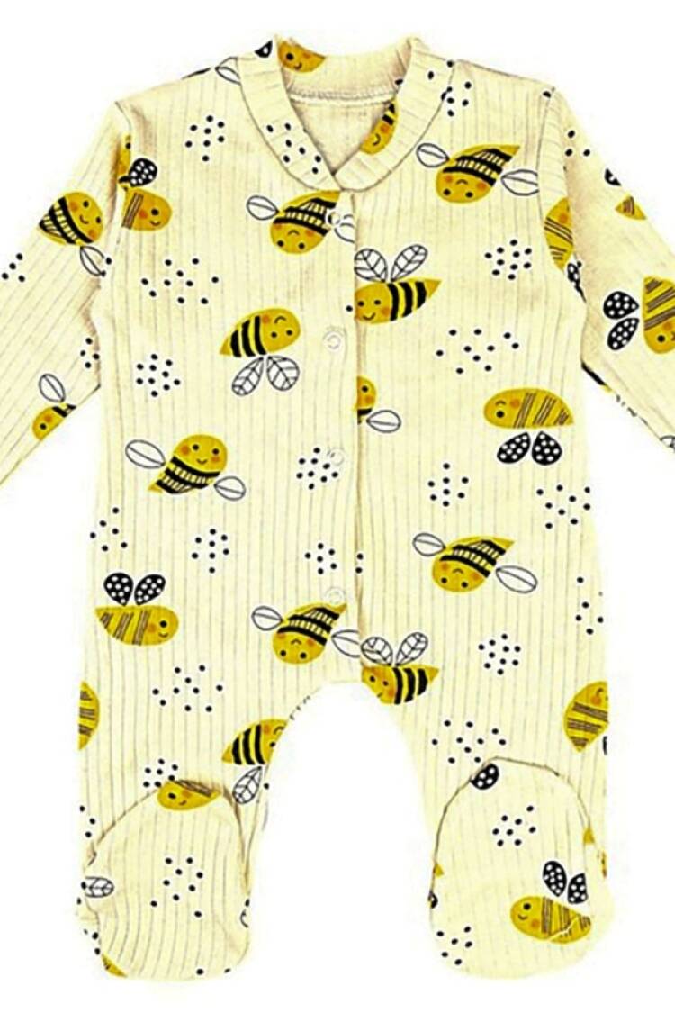 Baby Rompers and Overalls - B1 - Arı Desenli Raporlu Patikli Kız Bebe Tulum - Brand: SÜPERMİNİ - Women & Kids, Baby Clothes Wholesale - Globality Store